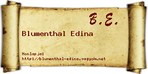 Blumenthal Edina névjegykártya